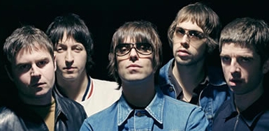 [the oasis lineup before the break with drummer Alan]